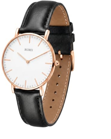 BUREI Ultradünne Damenuhr Minimalistisches Japanisches Klassisch delstahl Armbanduhr Damen Geschenke für Frauen