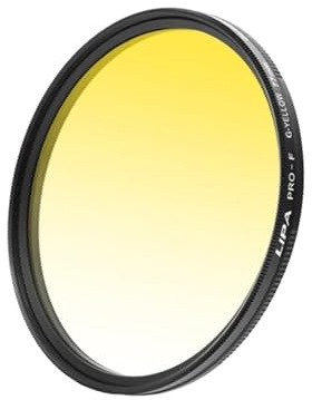 Filtre d'objectif rond dégradé de couleur pour appareils photo reflex – Effets spéciaux pour une lumière équilibrée et une haute transmission (dégradé jaune 49 mm)