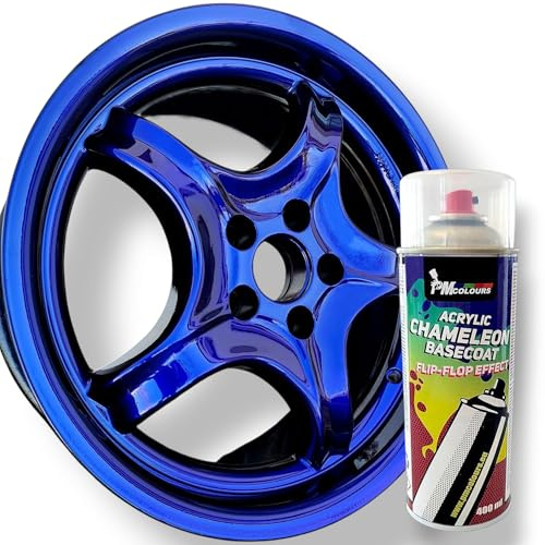 PMcolours Flip Flop Lack mit Multi Color Chamäleon-Effekt VULCAN, Sprühdose 400 ml, BCB-Basecoat (blau-schwarz)