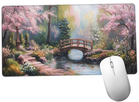 Paisaje Alfombrilla Ratón 1400x600x3mm Alfombrilla Raton XXL con Base de Goma Antideslizante,Accesorios Gaming Puente,Ordenador Gamer Regalos,Mouse Pad Gaming Mejora La Precisión Y La Velocida Y1186