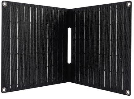 Cargador de Panel Solar Plegable Portátil 24W con Puertos C y USB de Doble Tipo, Banco de Energía Solar Monocristalina para Acampar Mochilas de Senderismo