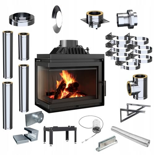 KRATKI Gusseisen Kamin 8 kw Simple Links fi 200 Kamineinsatz BImSchV Stufe 2 Außenausstattung