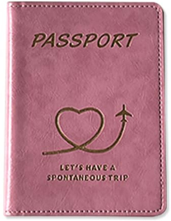 esmen Goldgestempelte Lederpassbeutel Hand-Sewn PU Passporthalter Passportdecke Lederpasshalter für häufige Flyer Reisepasshüllen