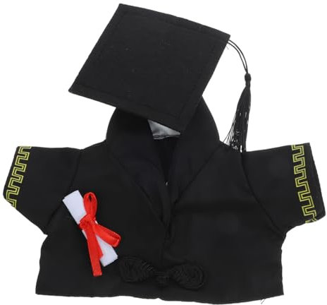 Supvox 1 Satz Plüschbär Graduationskleidung Niedliches Outfit mit Hut und Zertifikat für Große Puppen Kreatives Puppenzubehör für zur Abschlussfeier