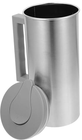 ROMISBABA Pichet Inox Capacité avec Poignée et Couvercle Carafe à Jus et Boissons Froides Usage Polyvalent pour Maison Bureau et Extérieur
