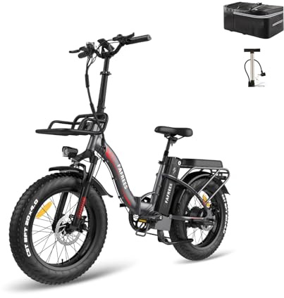 Fafrees F20 Max Klapprad: 20x4.0 Fatbike mit 48V 22.5Ah Akku (100-160km Reichweite) – 7-Gang Pedelec für Herren & Damen (Hecktasche + Luftpumpe, grau)