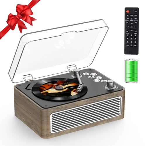 Reproductor de CD Portatil Bluetooth: Kegaudio Reproductor CD con Altavoces Radio y Mando a Distancia Soporte Reproducción USB/AUX Toma de Auriculares Roble