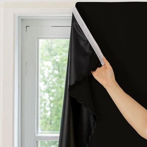 Blackout Curtains Self Adhesive Stick on Thermal Window Cover Door Blinds