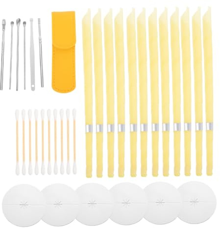 FRCOLOR 2 Sätze Ohrenkerzen mit Schützenden Filtern Hornförmiges Design für Sichere Ohrenschmalzentfernung Natürliche Bienenwachs Aromatherapie Entspannend und Geeignet für Erwachsene zur
