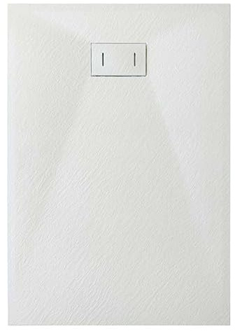 Piatto Doccia In Smc Vetroresina Effetto Pietra H 2,6 Cm Con Piletta Di Scarico Inclusa 90 x 170 Bianco
