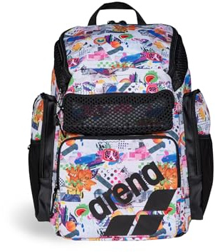 Arena One Go - Mochila Deportiva para Nadadores, Atletas, Gimnasio, Multideporte, Equipo de Entrenamiento, Bolsa de natación para Hombres y Mujeres, 45 litros, Collage