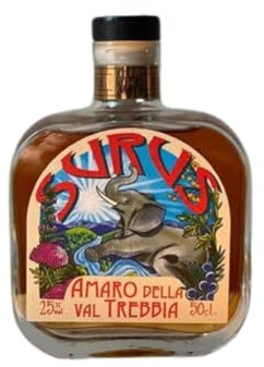 Amaro SURUS L'amaro della Valtrebbia, 50 cl, Sapore deciso e pulito, come i veri Amari. Amaro Surus composto da trenta botaniche coltivate sulle colline della val Trebbia.