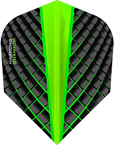 Harrows Quantum Dart-Flights, 100 Mikron, Standard, 3D-Effekt, 5 Sets (15) (grün)
