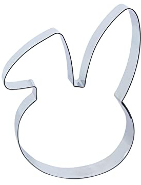 1 Keks - Ausstecher Hase mit geknicktem Ohr | aus Edelstahl | Osterhase | Bunny