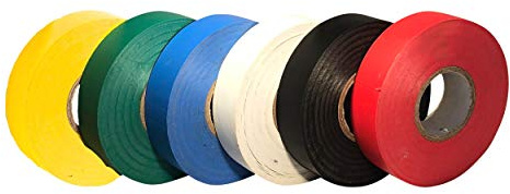 GTSE - Cinta aislante multicolor de 19 mm x 33 m para instalaciones eléctricas - Autoadhesiva y resistente para proteger, agrupar y reparar cables - 6 Rollos