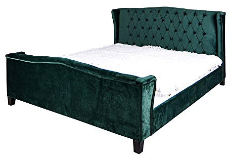 Chesterfield Samt Bett 180x200cm Ehebett Vintage Doppelbett Luxus Polsterbett XL fha052 Palazzo Exklusiv