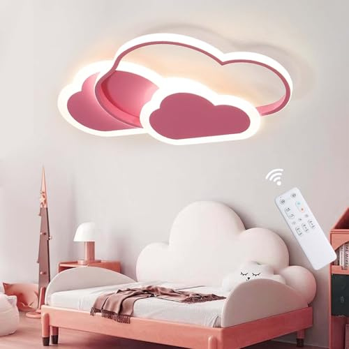 LED Deckenleuchte, Kreative Wolken Deckenlampe, 42W 3200lm 52cm, mit dimmbarer Fernbedienung 3000-6500K, moderne weiße Deckenleuchten Wandleuchte für Wohnzimmer Schlafzimmer Flur und Kinderzimmer