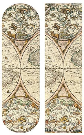 MNSRUU Skateboard Grip Tape Vintage Map Griptape Schleifpapier für Scooter Rollerboard, 22,9 x 83,1 cm