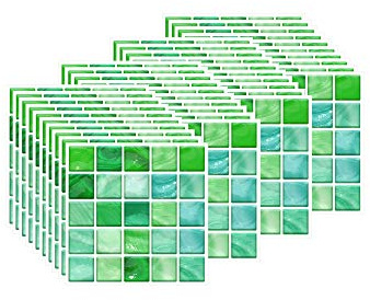 FBBULES 40PCS Mosaik Fliesenaufkleber für Küche und Bad, PVC Fliesensticker Mosaikfliesen Selbstklebend Fliesen Aufkleber Fliesenfolie wasserdichte Klebefolie (10 x 10 cm / 4 x 4 Zoll)