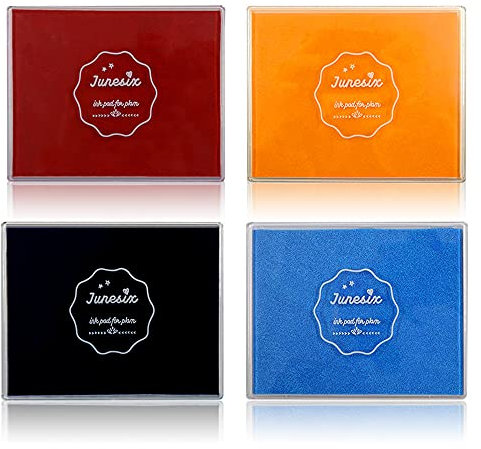 Stempelkissen für Bastelarbeiten, 4 helle Farben, großes Stempelkissen für Scrapbooking, buntes Bastel-Stempelkissen für Gummistempel, Papier, Holz, Stoff (Stil 1)