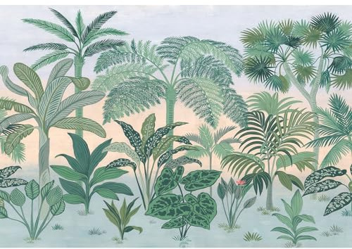 Komar 8-334 Jungara - Papel pintado fotográfico (368 x 254 cm (ancho x alto), 8 piezas, incluye cola - Papel pintado, selva, selva, selva, palmeras, dormitorio