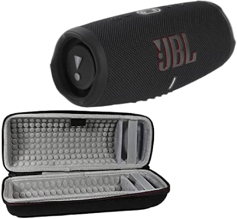 JBL Charge 5 – Haut-parleur Bluetooth portable avec étui de voyage rigide exclusif avec étanchéité IP67 et sortie de charge USB (noir)