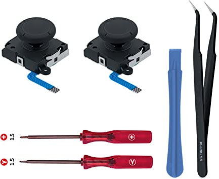 Wigearss Ersatz 3D Sensor Joystick Analog Stick und Reparatur Werkzeuge Kit für Nintendo Switch/Switch OLED Joy-con Controller/Switch Lite Controller