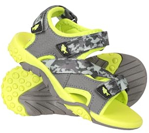 Mountain Warehouse Seaside Junior Sandals - Neoprene Lining, Flexible Kids Shoes, Removable Heel Strap Beach Shoes - Spring Summer Walking, Travelling & Beach Grey Kids Shoe Size 6