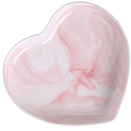 Zerodeko Ceramic Heart Shaped Salad Plate Pink Dinner Plates Dessert Plate Dinner Plates Heart Jewelry Dishes Stoarge Tray for Home Kitchen