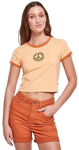 Urban Classics Ladies Stretch Jersey Cropped T-shirt för kvinnor orange, Paleorange/vintage orange, 3XL