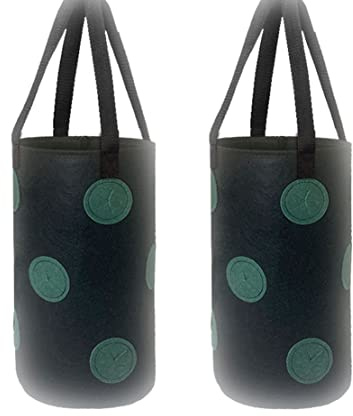 Ulalaza 2 STÜCKE 13 Löcher Erdbeersäcke mit Löchern an der Unterseite Hängende Pflanzsäcke Erdbeere Hängende Pflanzsäcke 3 Gallonen 20 cm * 35 cm / 7,8 Zoll * 13,7 Zoll