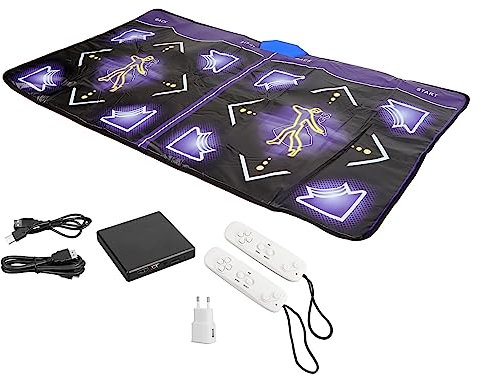 Tanzmatte, Doppelbenutzer-Tanzbodenmatte mit Kabellosem Griff, 100 Tanz-Dongs, 160 Spiele, Tanzmatte, Yogamatte, Musikalischer Tanzteppich, Ideal für und Erwachsene für Den