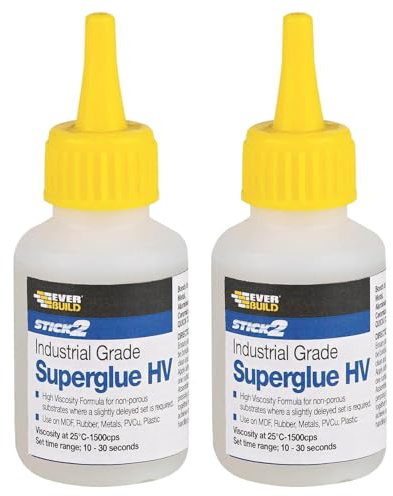 Everbuild HV20 Stick 2 Industrial Grade High Viscosity Superglue, Clear, 20 g (Pack of 2)
