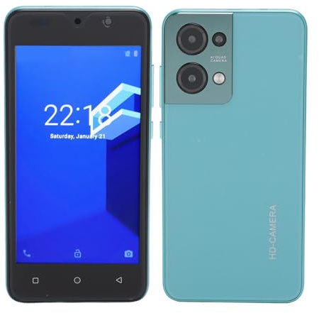 Teléfono Celular Libre, Smartphone Ultra Delgado, Pantalla HD 5.0 Pulgadas, 4GB RAM 32GB ROM, Cámara Dual 8MP, Reconocimiento Facial, Dual SIM, WiFi, BT, Android12, Batería