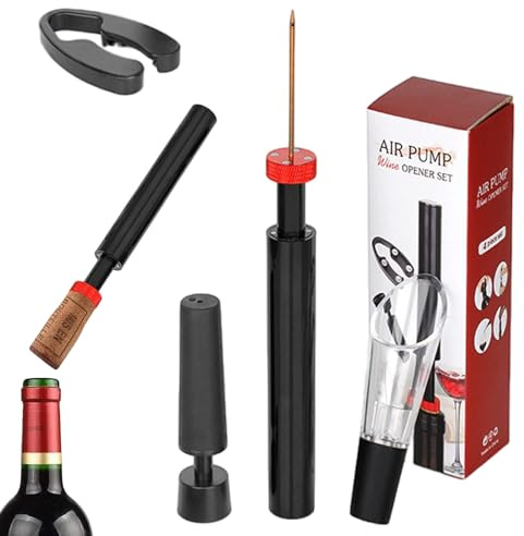 CENMOO Apribottiglie a pressione 'aria, set apripompa per vino, apribottiglie ad aria compressa, apribottiglie – strumento migliorato, facile da svitare, cavatappi a pressione 'aria per