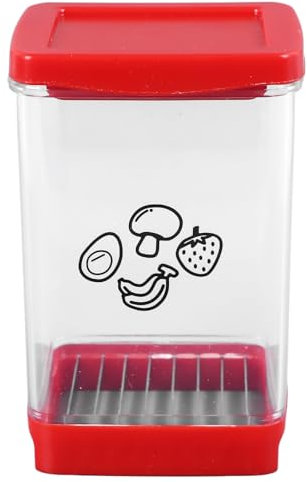 Taza para Rebanadas de Frutas, Cuchillas Multifuncionales de Acero Inoxidable, Cortador de Alimentos sin Esfuerzo con Placa de Empuje, Cortador de Fresas Y Plátanos, Herramienta Portátil para Cortar V