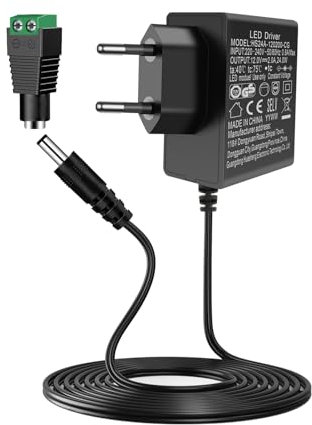 12V 2A Netzteil, AGOTD 24W Transformator AC 220-240V zu DC 12Volt Trafo, 12 Volt DC Power Supply für LED Streifen
