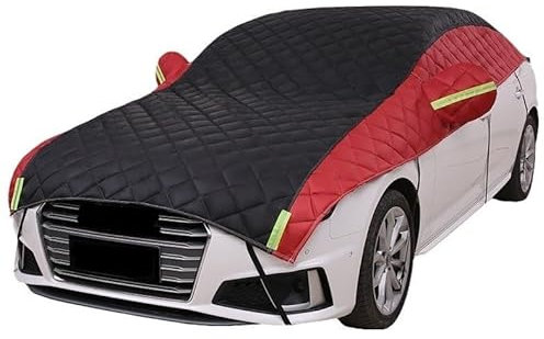 Halbgarage für Volkswagen Golf 7 GTI|Hagelfestes, halbüberdachtes Dach aus Dicker Baumwolle für Allwetterschutz(Black and red)