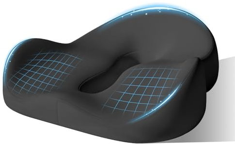 Chingcoo Cojin Coxis Ortopedico, Cojin Silla Oficina para Alivio de la Presión en Caderas, Coxis y Ciática, Cojín Ergonómico de Gran Tamaño para Silla de Oficina