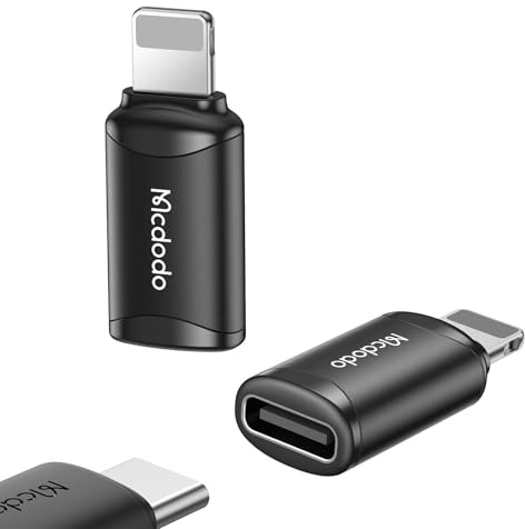 McDodo Adaptador USB C a Lightning 2 unidades – Adaptador iPhone con carga rápida PD y sincronización de datos – Compatible con Lightning