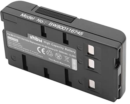vhbw 1x batteria sostituisce JVC BN-V25U per videocamera camcorder (2000mAh, 6V, NiMH)