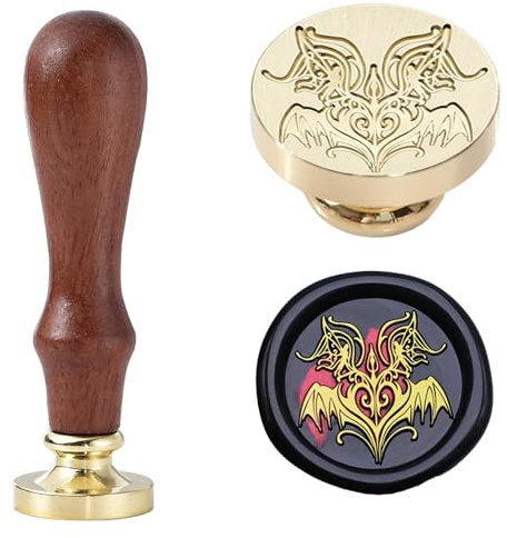 Ychostamp Supernatural Evil Wachssiegelstempel – Messing & Birnenholz, Sukkubus-Design, 25 mm, Umschlagversiegelung, Handwerk, Einladungen, Geschenke