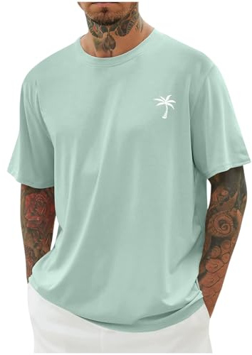KOG T-Shirts für Herren Sommer Tshirts Kurzarm Oberteil Mode Motiv Shirt Loose Fit Arbeitsshirt Sportshirt Fashion Kleidung Jungen Rundhals Leicht Tshirt Tie-Dye Muster Basic Top Hemden