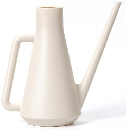 Annaffiatoio Piccolo per Piante Pierre 1,8 L - Innaffiatoio Becco Lungo in Plastica - per Interni, Colori Avorio