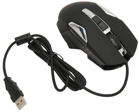 Mouse da Gioco RGB, Plug e Riproduzione di PC di Progettazione Ergonomica a Livello Regolabile (BLACK)
