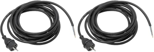 as - Schwabe Bohrmaschinen-Anschlussleitung - 5 m Gummi-Anschlussleitung H05RN-F 2x1,0mm – Konturenstecker mit Leitung – Adapter-Kabel mit Aderendhülsen – Baustellen & Gewerbe – IP44 - Schwarz, 70530