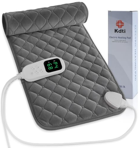 Coussin Chauffant Électrique pour le Dos, la Cervicales et les Épaules, avec Arrêt Automatique et 6 Niveaux de Température, Lavable en Machine, Le Cadeau Parfait pour Parents ou Épouse, 30x60cm