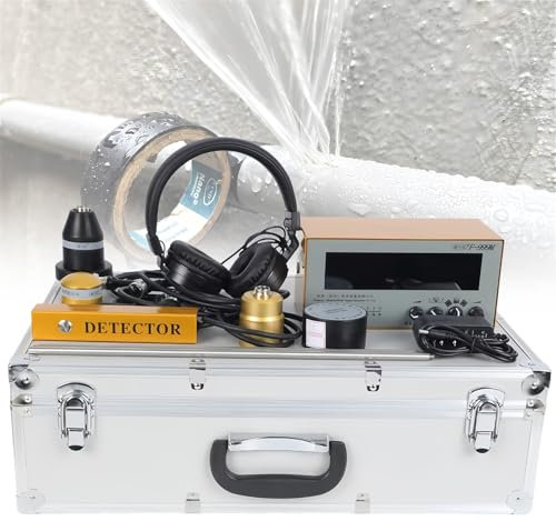 Détecteur de Fuite D'eau Souterraine pour Usage Domestique/Extérieur,Capteur de Détection de Fuite,Équipement de Détection de Fuite de Conduite D'eau avec Casque et Multifréquence Réglable,F999M