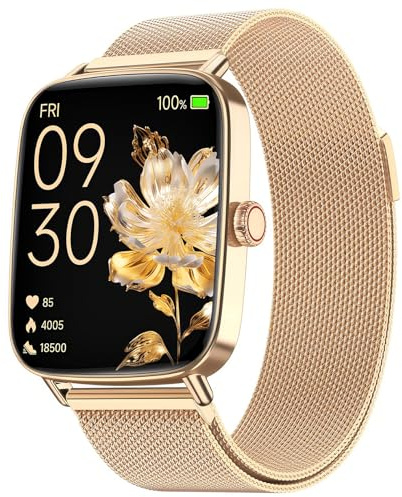 Smart Watch for Women Men(Answer/Make Calls), 1.85 HD Screen Fitness Watch with SpO2 Heart Rate Sleep Monitor, Smart Watches 100+ Sport IP68 Waterproof, Step Counter Ladies Smartwatch for iOS Android
