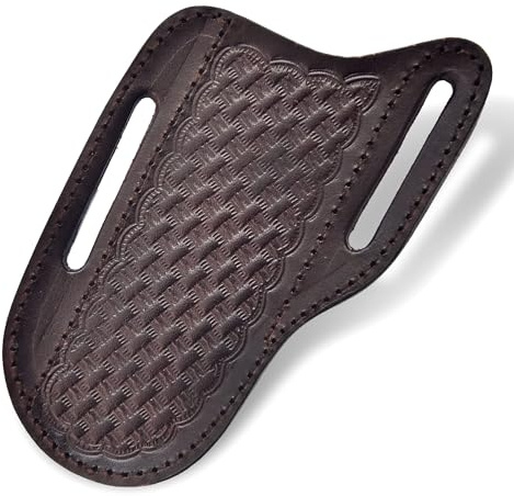 GLADIATOR KNIVES Professional Knife Edge Guards - Pancake Geniune Leather Sheath - Universal Blade Leather Covers - Extra Strength, Gift for Him (Dark Brown)
